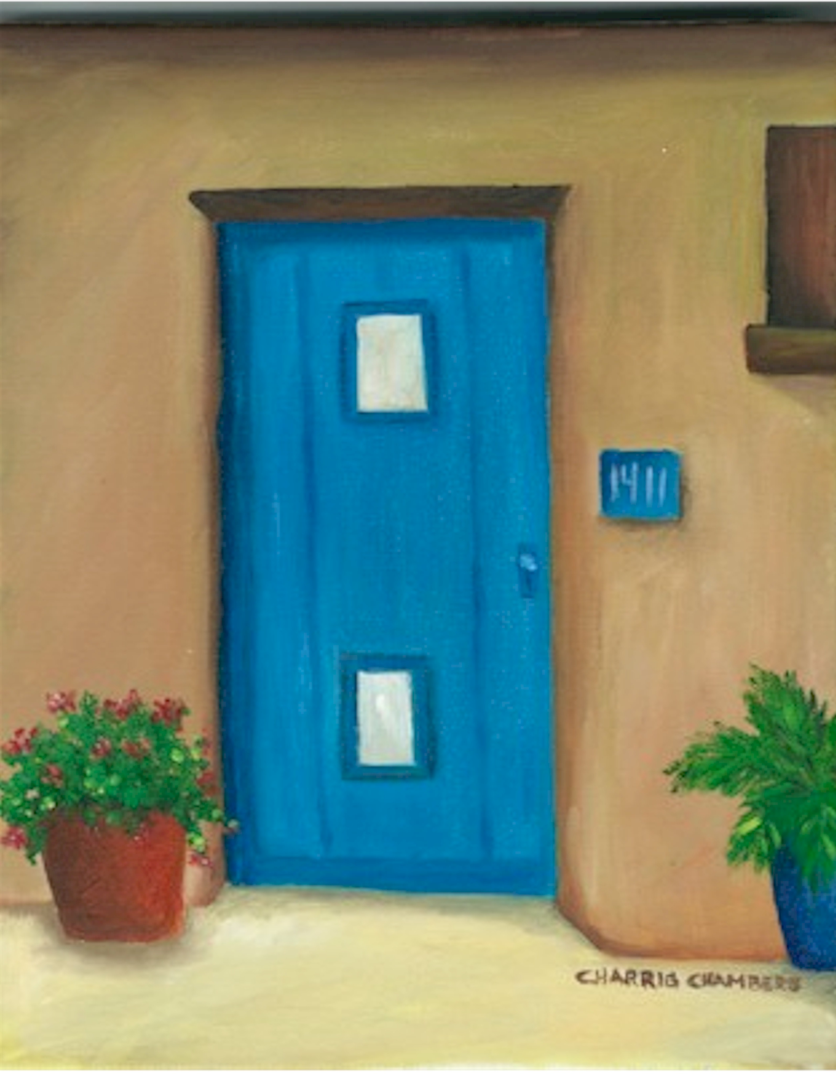 Blue Door with Blue Shutters